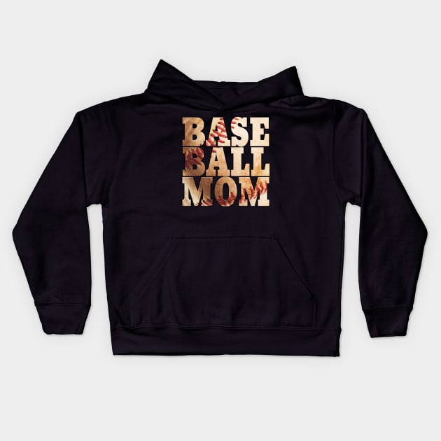 Baseball Mom baseball laces design Kids Hoodie by TeeCreations